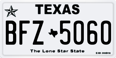 TX license plate BFZ5060