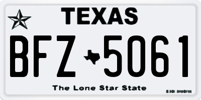 TX license plate BFZ5061