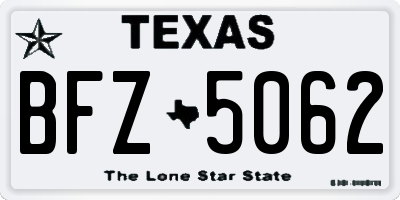TX license plate BFZ5062