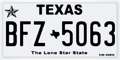TX license plate BFZ5063