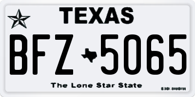 TX license plate BFZ5065