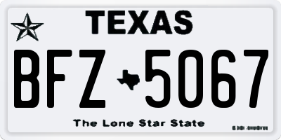 TX license plate BFZ5067