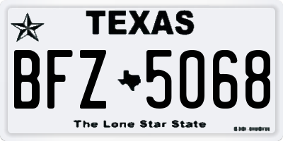 TX license plate BFZ5068