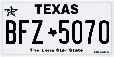 TX license plate BFZ5070