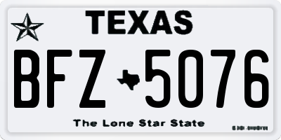 TX license plate BFZ5076