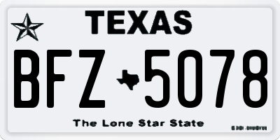 TX license plate BFZ5078
