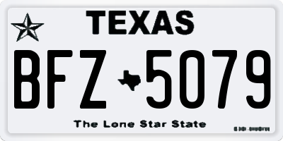 TX license plate BFZ5079