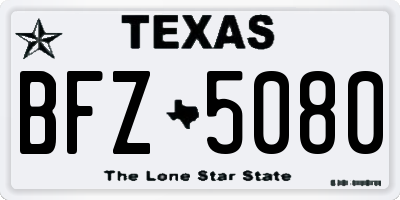 TX license plate BFZ5080