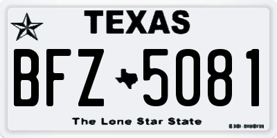 TX license plate BFZ5081
