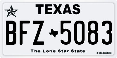 TX license plate BFZ5083