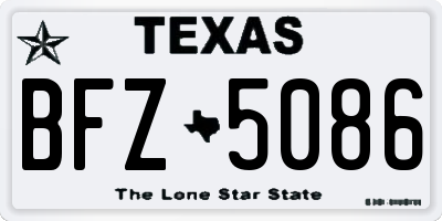 TX license plate BFZ5086