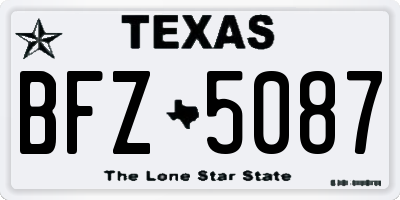 TX license plate BFZ5087