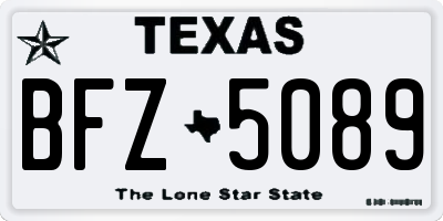 TX license plate BFZ5089