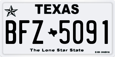 TX license plate BFZ5091