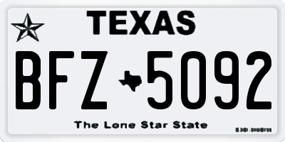 TX license plate BFZ5092