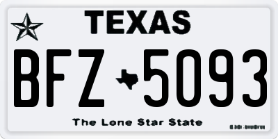 TX license plate BFZ5093