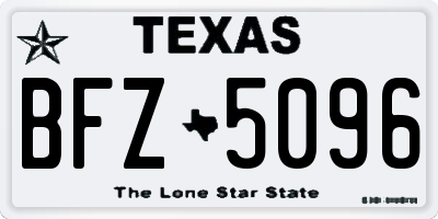 TX license plate BFZ5096
