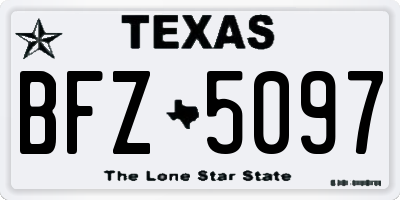 TX license plate BFZ5097