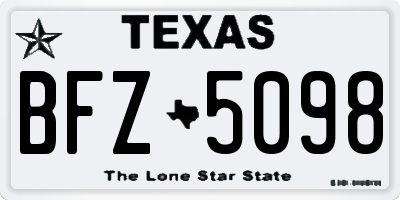 TX license plate BFZ5098