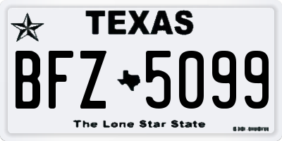 TX license plate BFZ5099