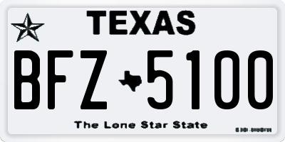 TX license plate BFZ5100