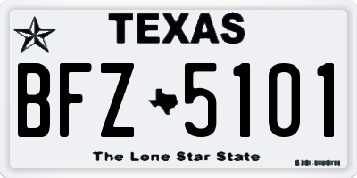 TX license plate BFZ5101