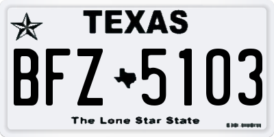 TX license plate BFZ5103