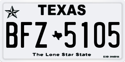 TX license plate BFZ5105