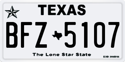 TX license plate BFZ5107