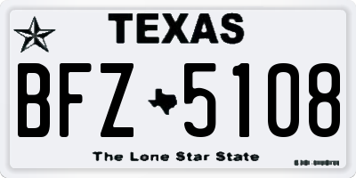 TX license plate BFZ5108