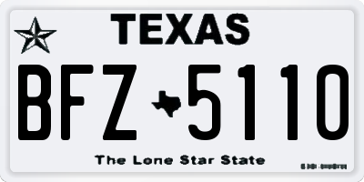 TX license plate BFZ5110
