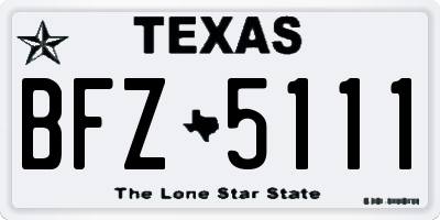 TX license plate BFZ5111