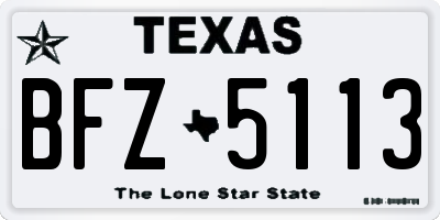 TX license plate BFZ5113