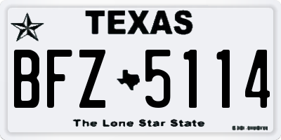 TX license plate BFZ5114
