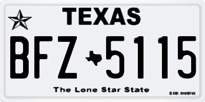 TX license plate BFZ5115