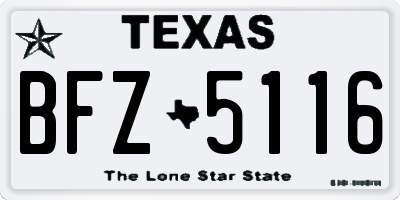 TX license plate BFZ5116