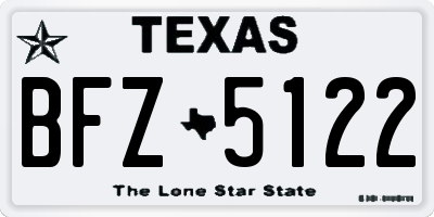 TX license plate BFZ5122