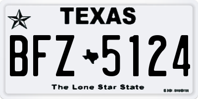 TX license plate BFZ5124