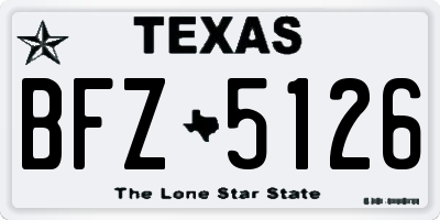 TX license plate BFZ5126
