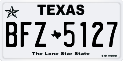 TX license plate BFZ5127