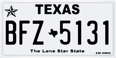 TX license plate BFZ5131