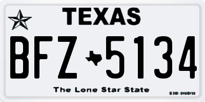 TX license plate BFZ5134