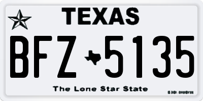 TX license plate BFZ5135