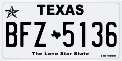 TX license plate BFZ5136