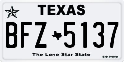 TX license plate BFZ5137