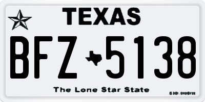 TX license plate BFZ5138