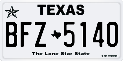 TX license plate BFZ5140