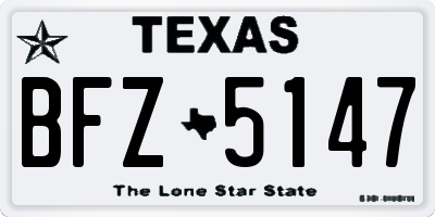 TX license plate BFZ5147