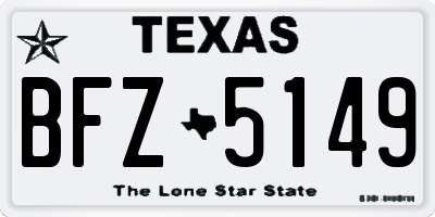 TX license plate BFZ5149