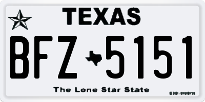 TX license plate BFZ5151